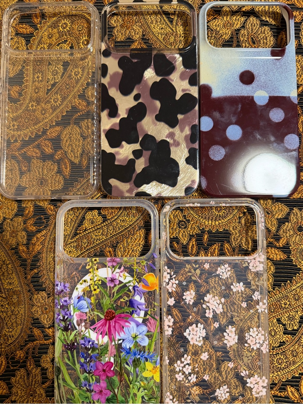 Clear Floral & Pattern Phone Case Set - Multicolor iPhone 17 pro max